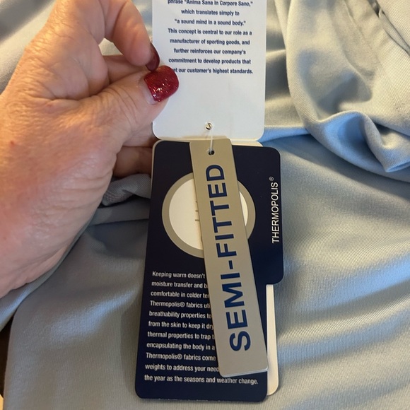 ASICS NWT  Light Blue Quarter Zip Hoodie size Small - Picture 7 of 8